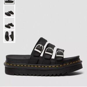Dr. Martens Black Sandals with Silver Buckles